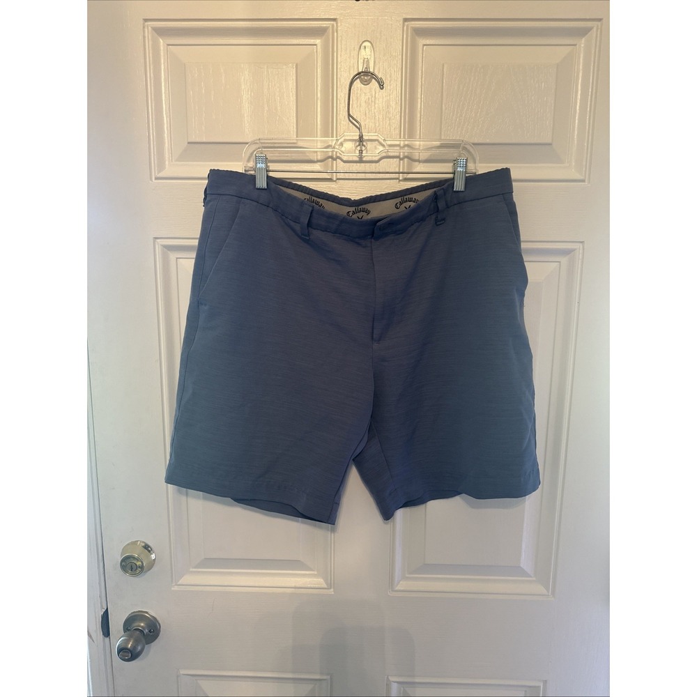 Callaway Golf Shorts Mens 38 Blue Heathered Performance Stretch Flat Front CO43